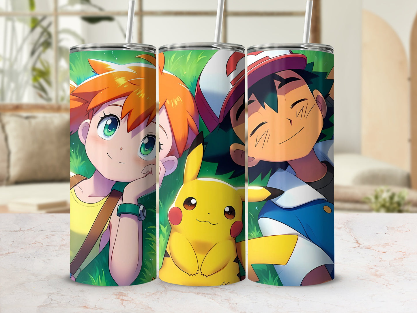 Pokémon Character Tumbler with Straw for Fans