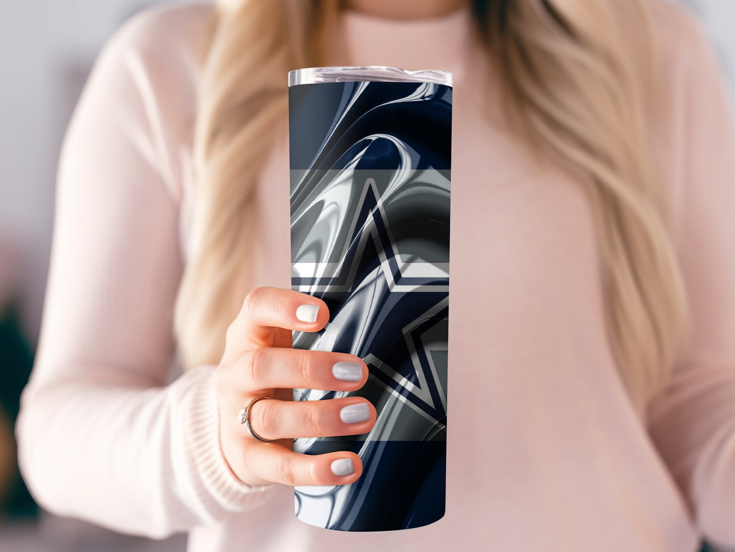 Navy And Gray Modern Dallas Star Style Design Tumblers