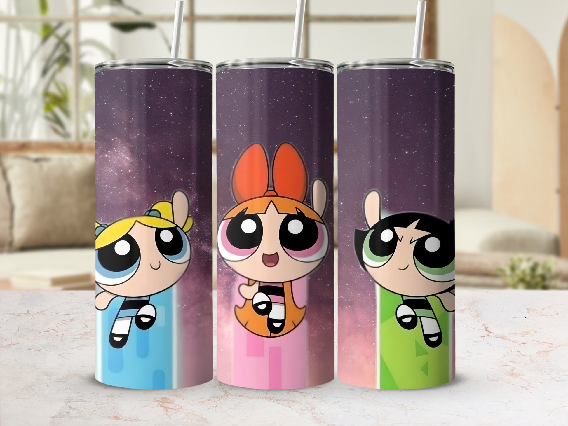 Powerpuff Girls Insulated Tumbler Set with Straws