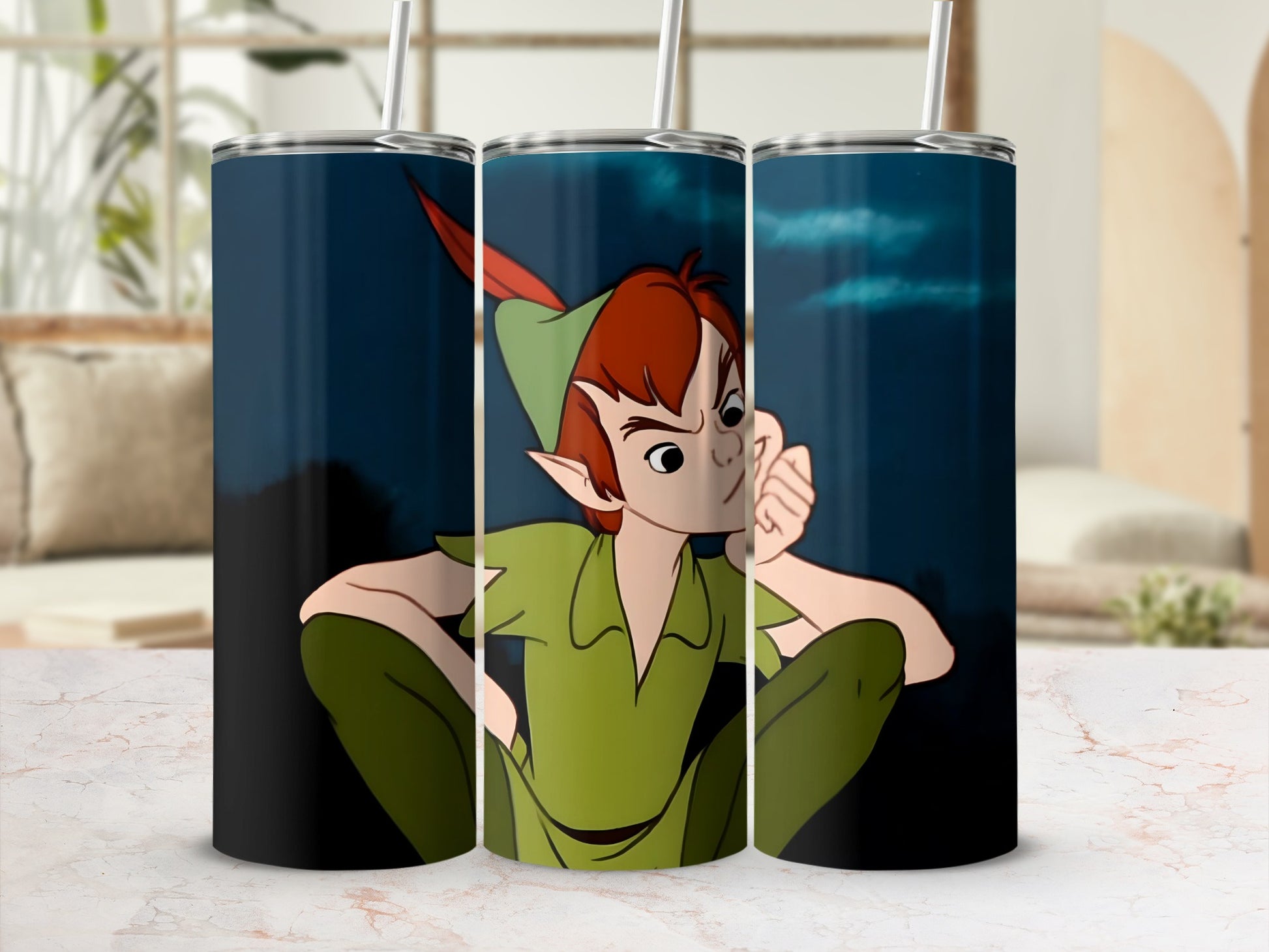 Peter Pan character design insulated tumbler
