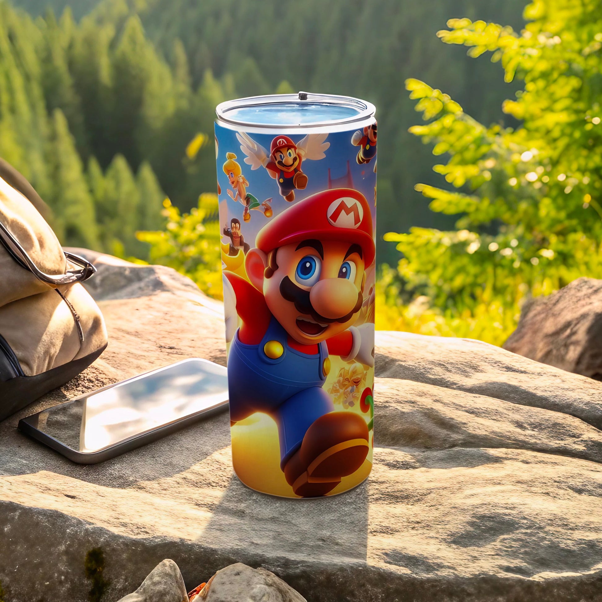 Super Mario Themed Travel Tumbler for Outdoor Adventures