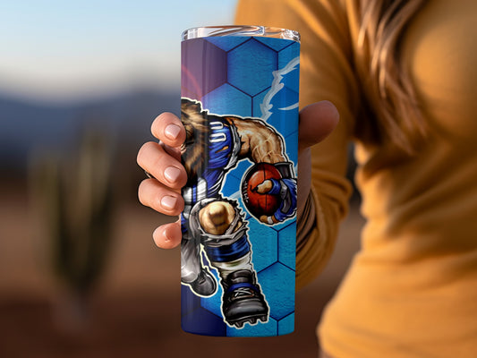 Rugged Soccer Player Design Tumbler Sports Cup
