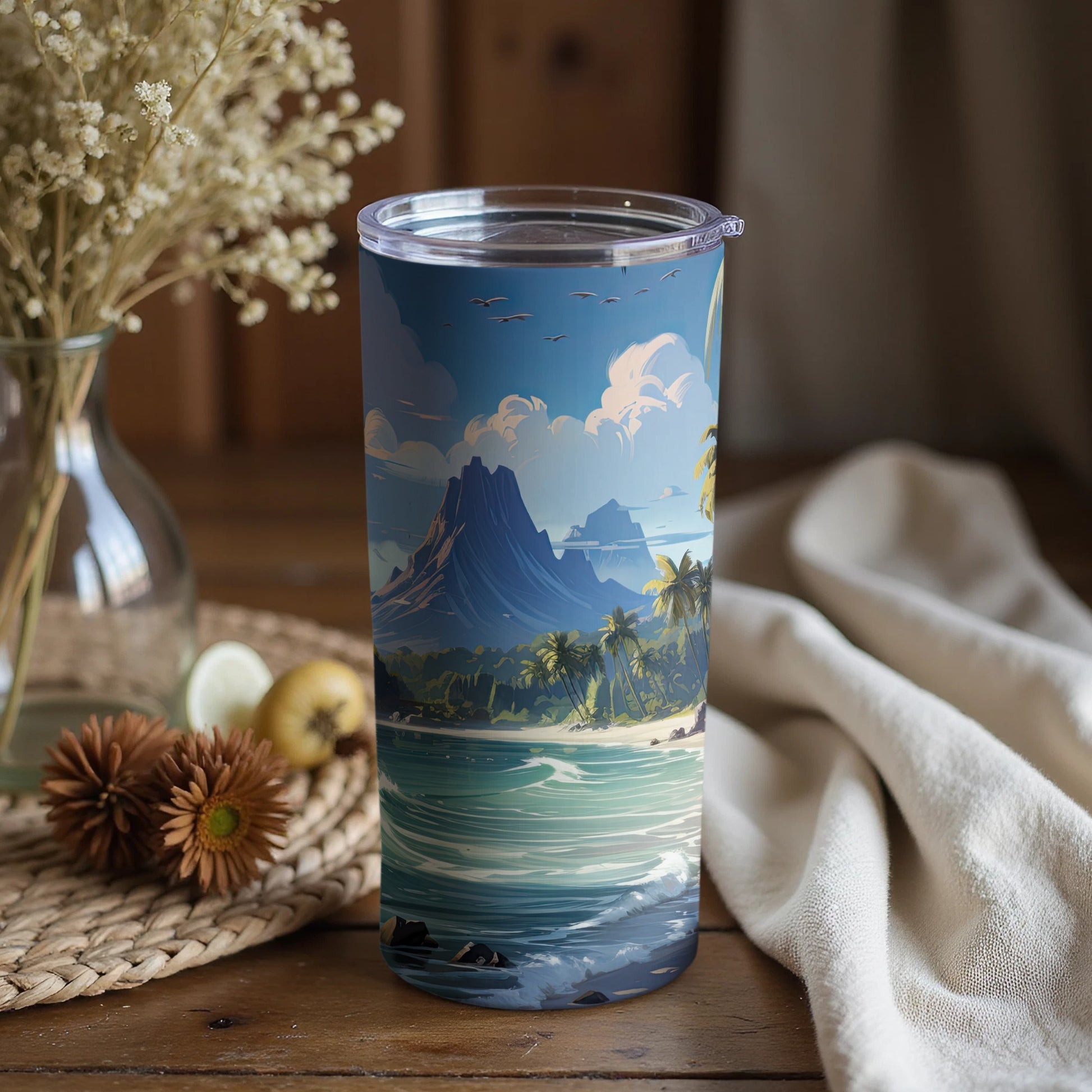 Scenic Island Landscape Insulated Travel Tumbler
