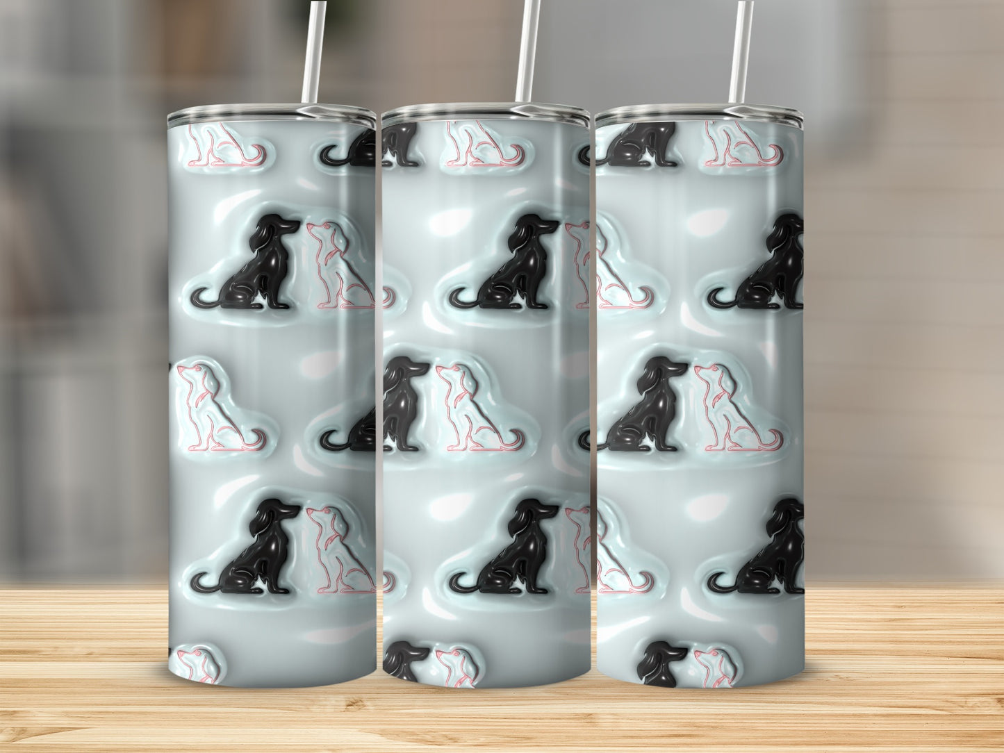 Playful Dog Patterns Tumbler Perfect for Pet Lovers