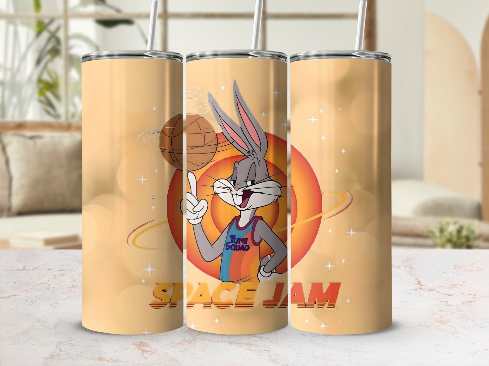 Space Jam Tune Squad Tumbler with Cartoon Design