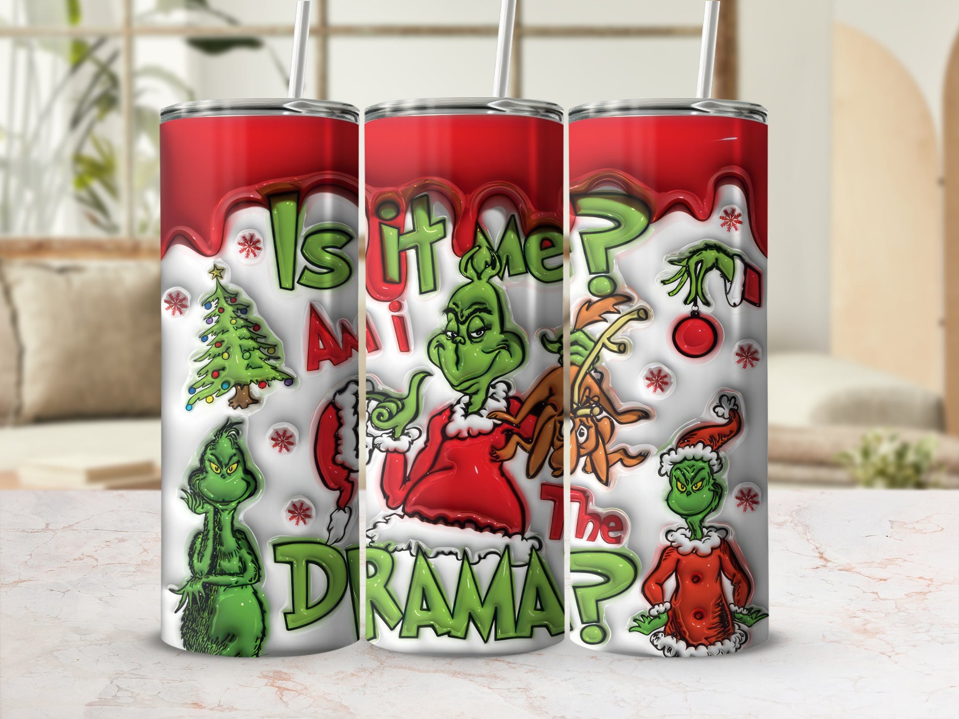 Is It Me Am I the Drama Grinch Themed Tumbler