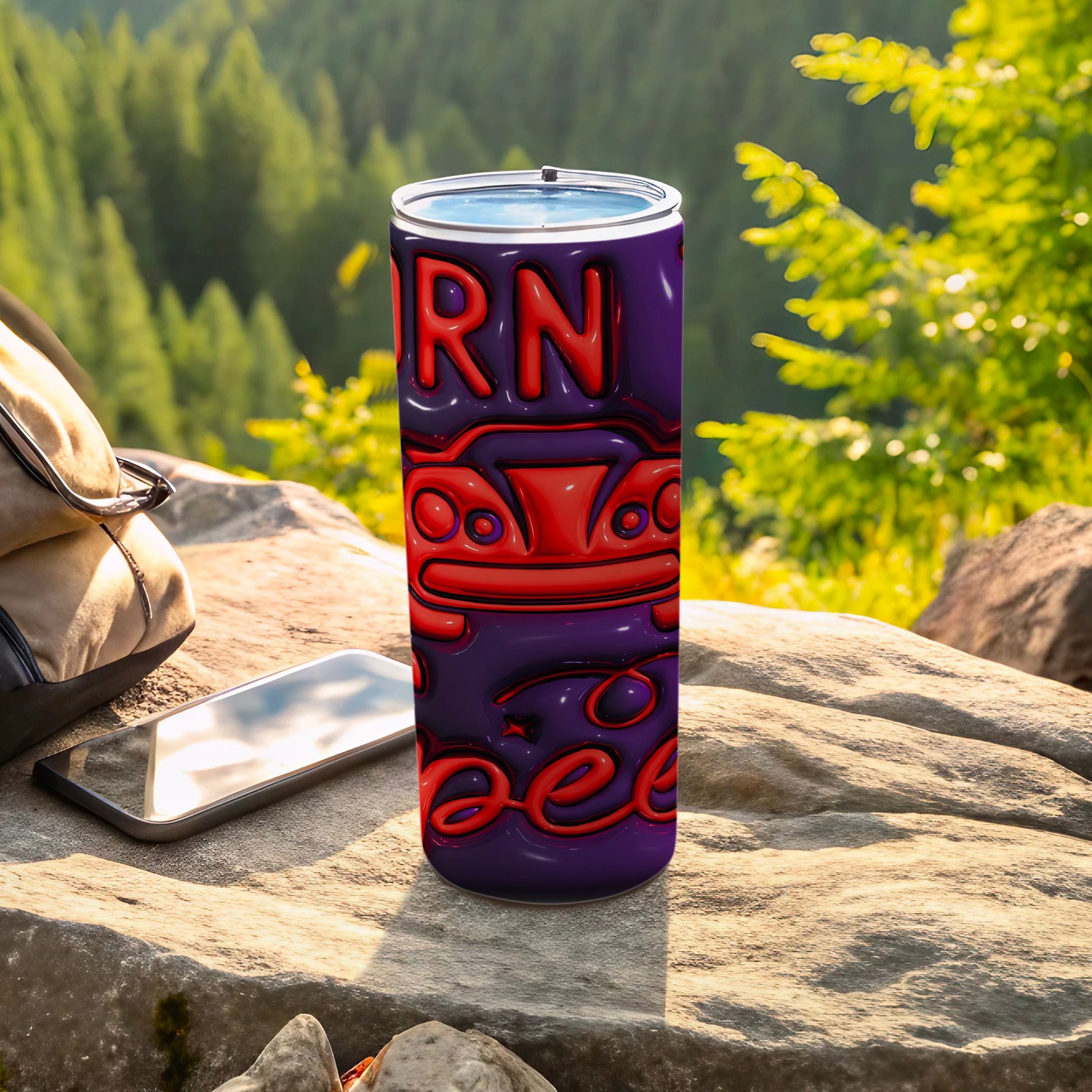 Purple Red Wild Car Design Travel Tumbler product type