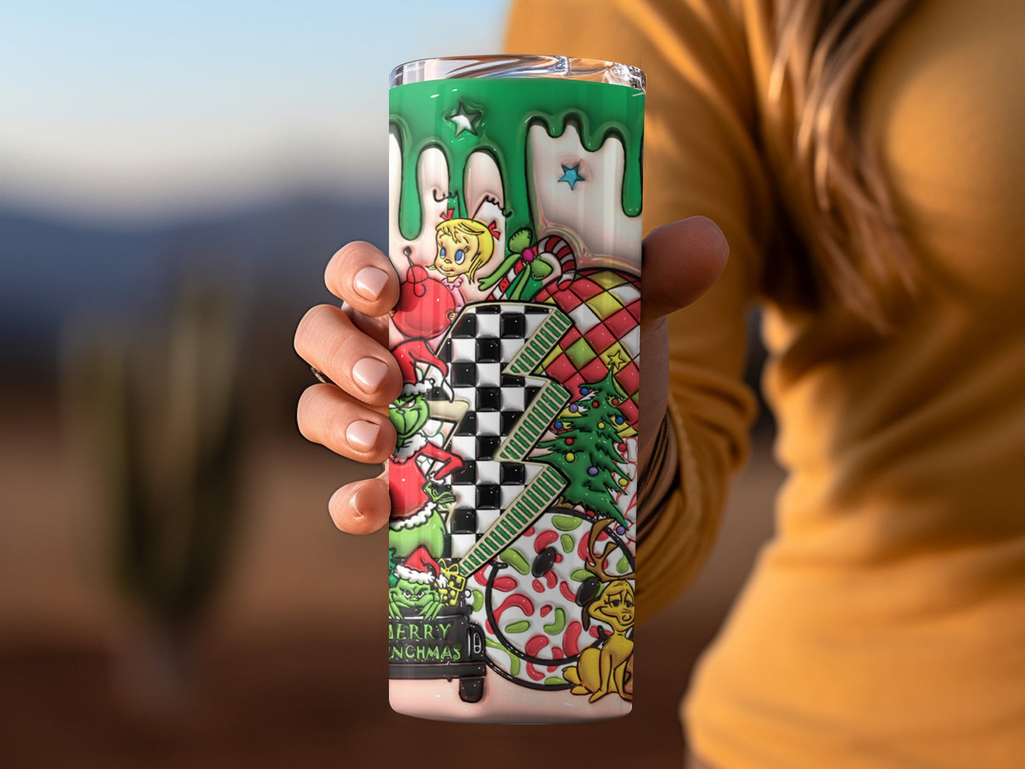 Grinch Christmas Themed Insulated Tumbler Cup Product