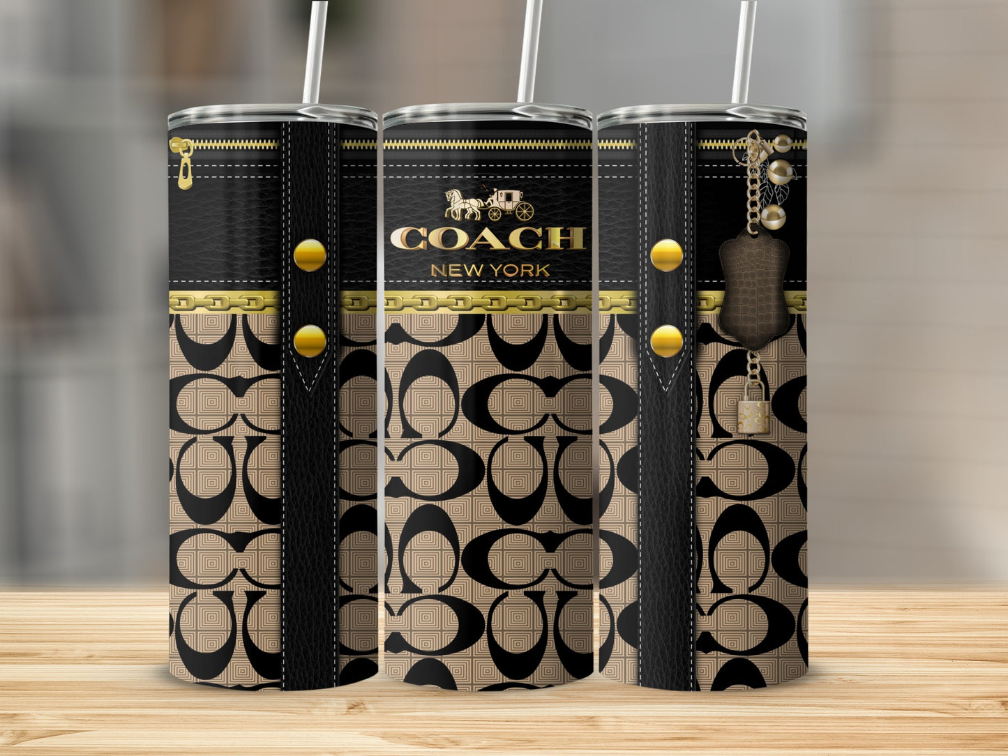 Coach New York Patterned Designer Tumbler Cup