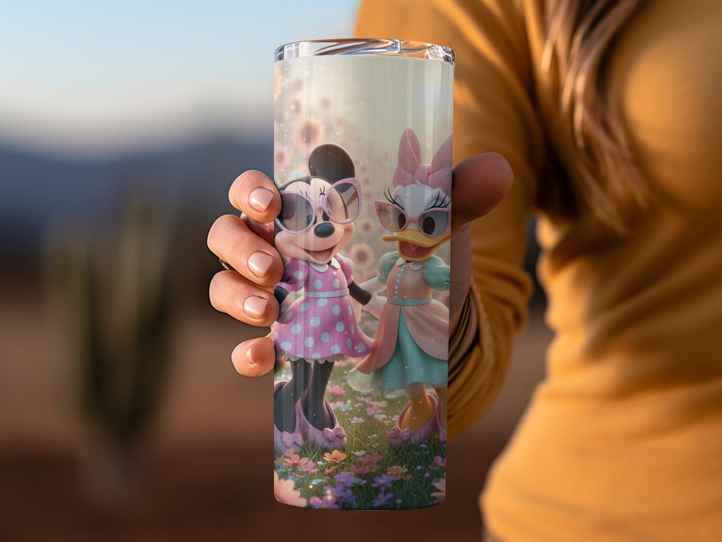 Minnie and Daisy Sunflower Cute Tumbler for Everyday Use