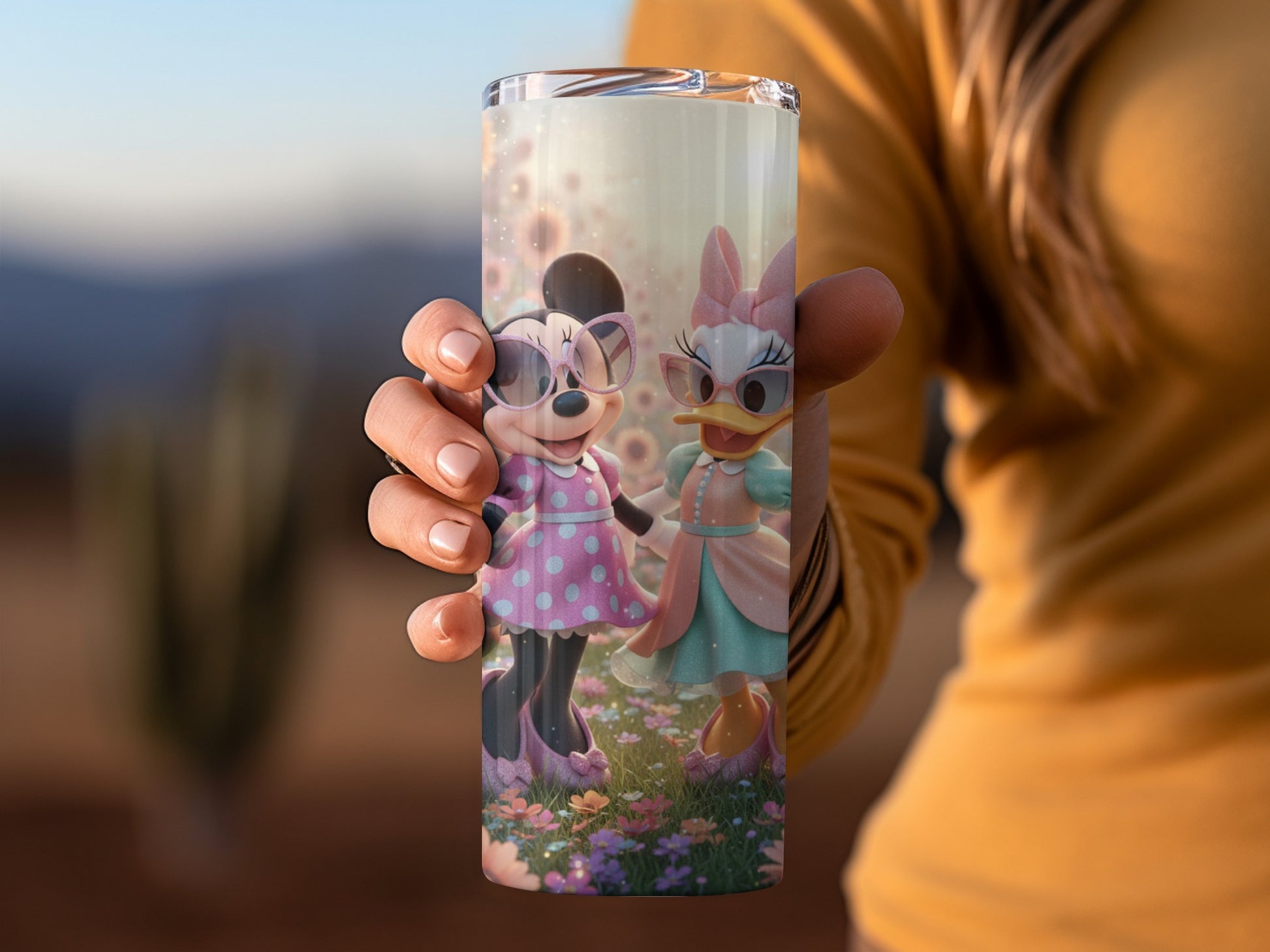 Minnie and Daisy Sunflower Cute Tumbler for Everyday Use