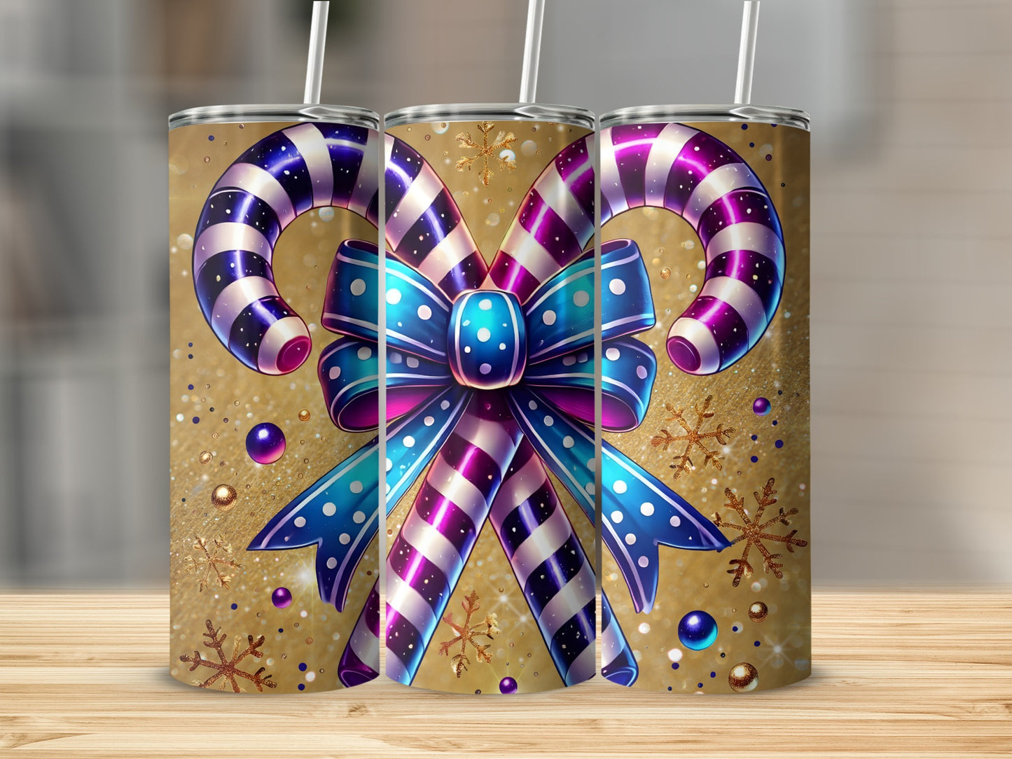 Festive Candy Cane and Bow Design for Holiday Cheer