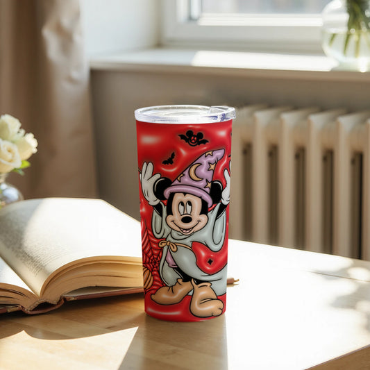 Mickey Mouse Halloween Tumbler with Wizard Hat Design