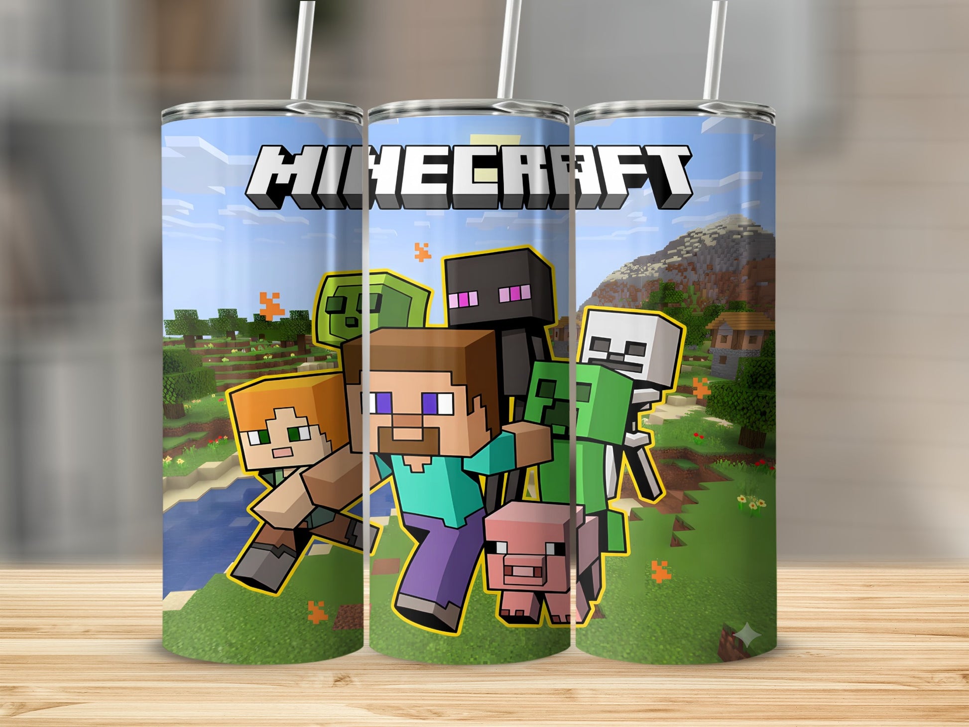 Minecraft Characters Slim Tumbler Stainless Drinkware