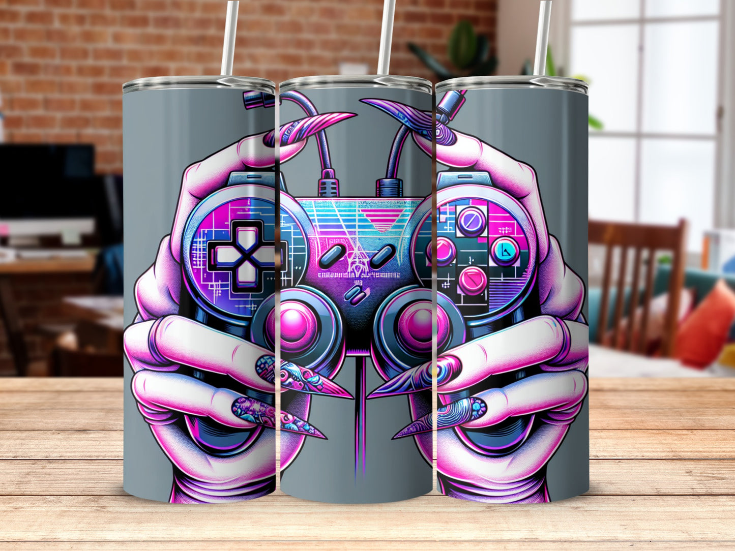 Retro Gaming Controller Tumbler with Unique Design