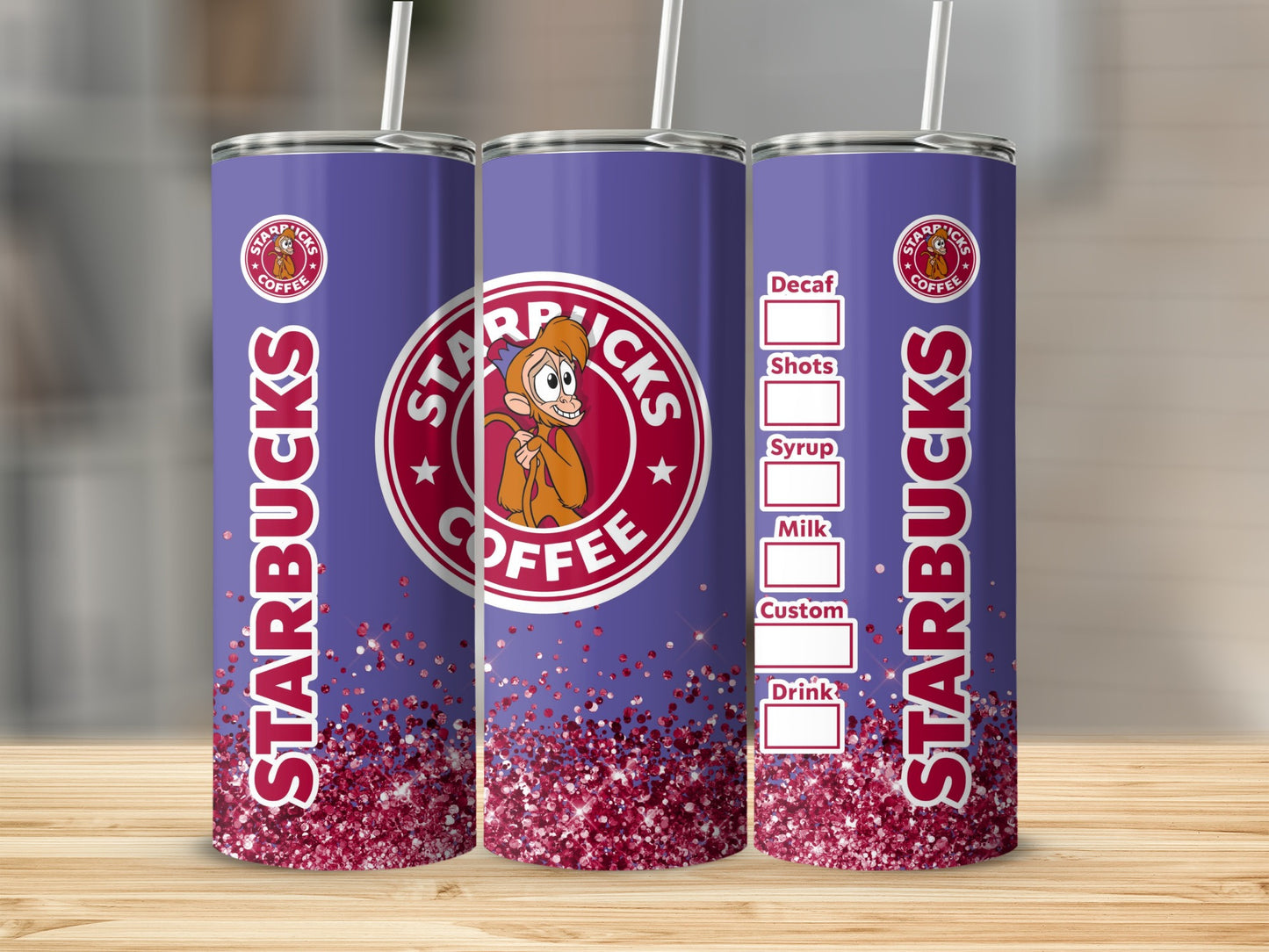 Starbucks Coffee Custom Glitter Drink Tumbler