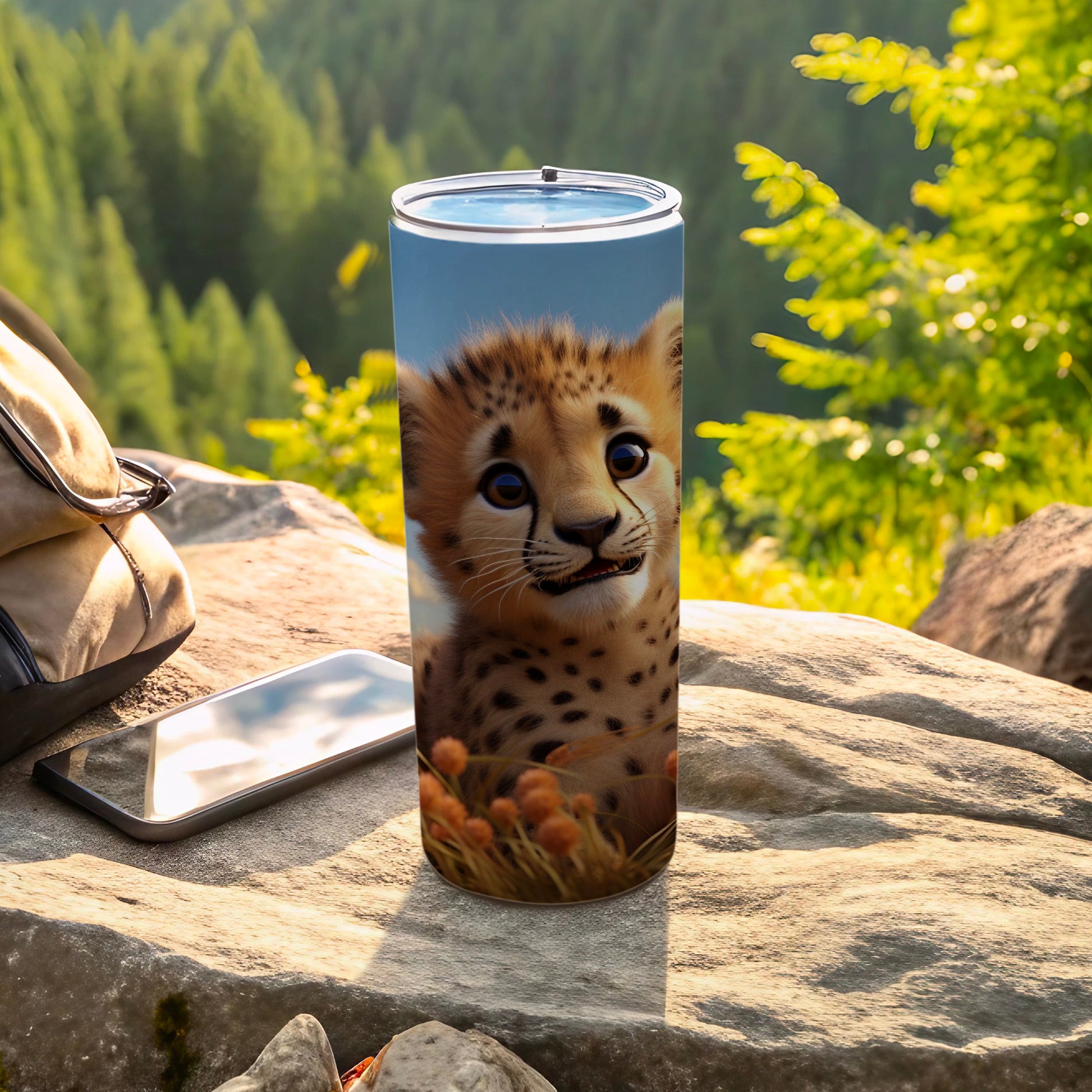 Cute Cheetah Print Outdoor Adventure Tumbler