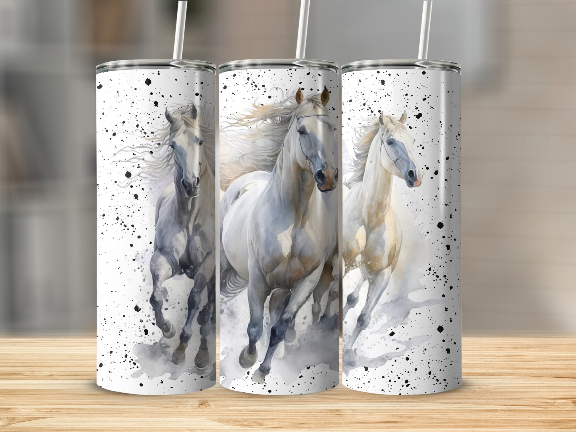Running White Horses Splatter Design product