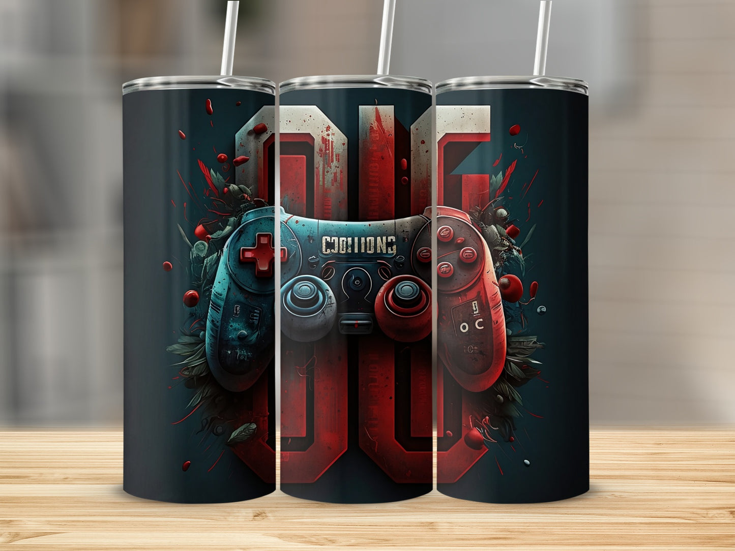 Gaming Controllers Art Printed on Tumbler