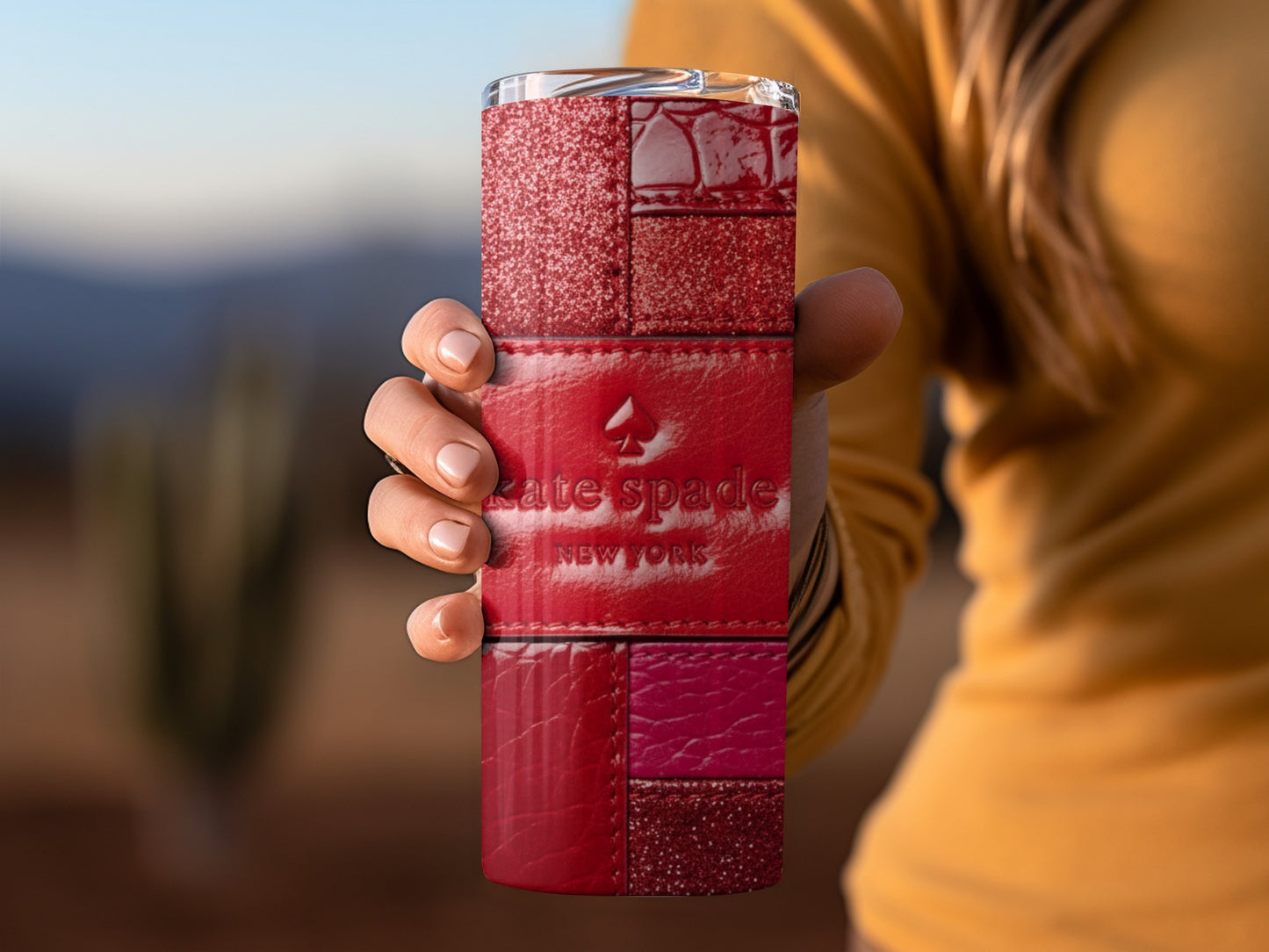 Inspired By Fabulous Kate Spade New York Patchwork Blocks in Red Tones Tumblers