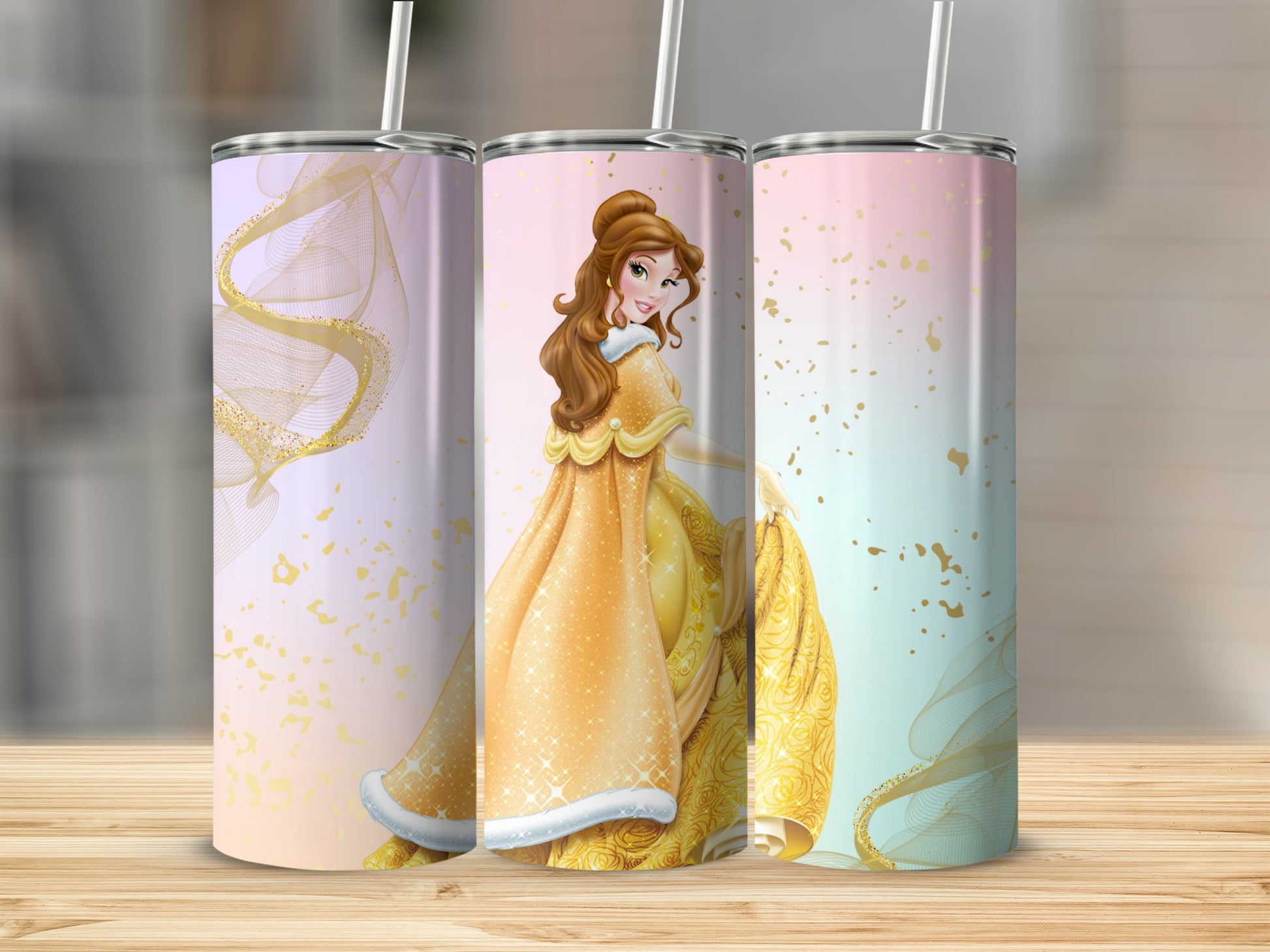 Princess Belle Double Wall Insulated Travel Tumbler