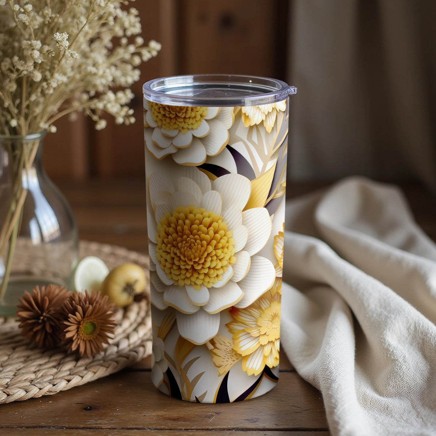 Beautiful Yellow Flowers Travel Mug Tumblers