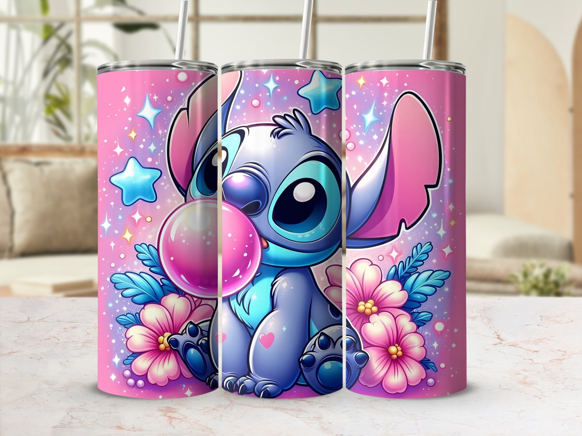 Cute Anime Character Pink Theme Tumbler with Stylish Design