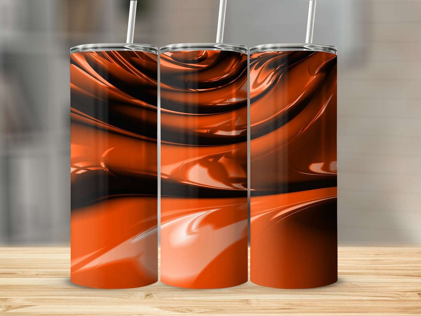 Orange Curves Abstract Design Pattern Background Art Tumblers