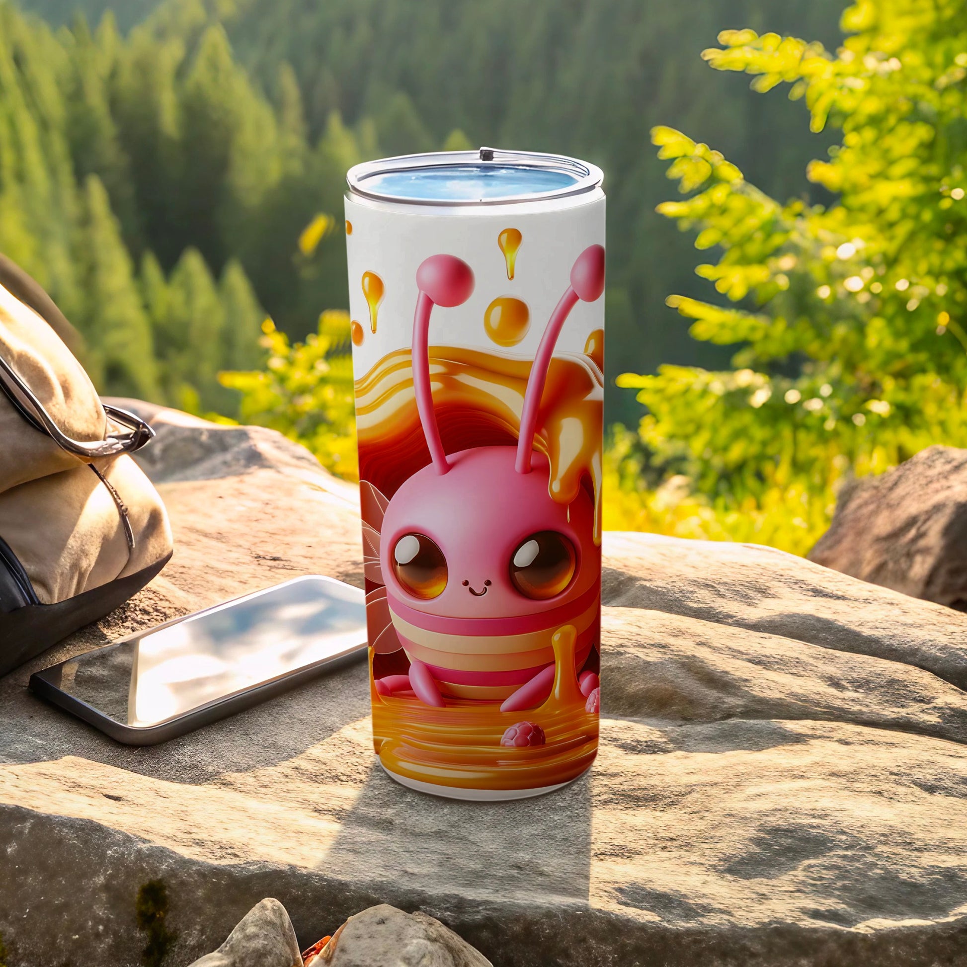 Cute Honeybee Tumbler with Dripping Honey Design