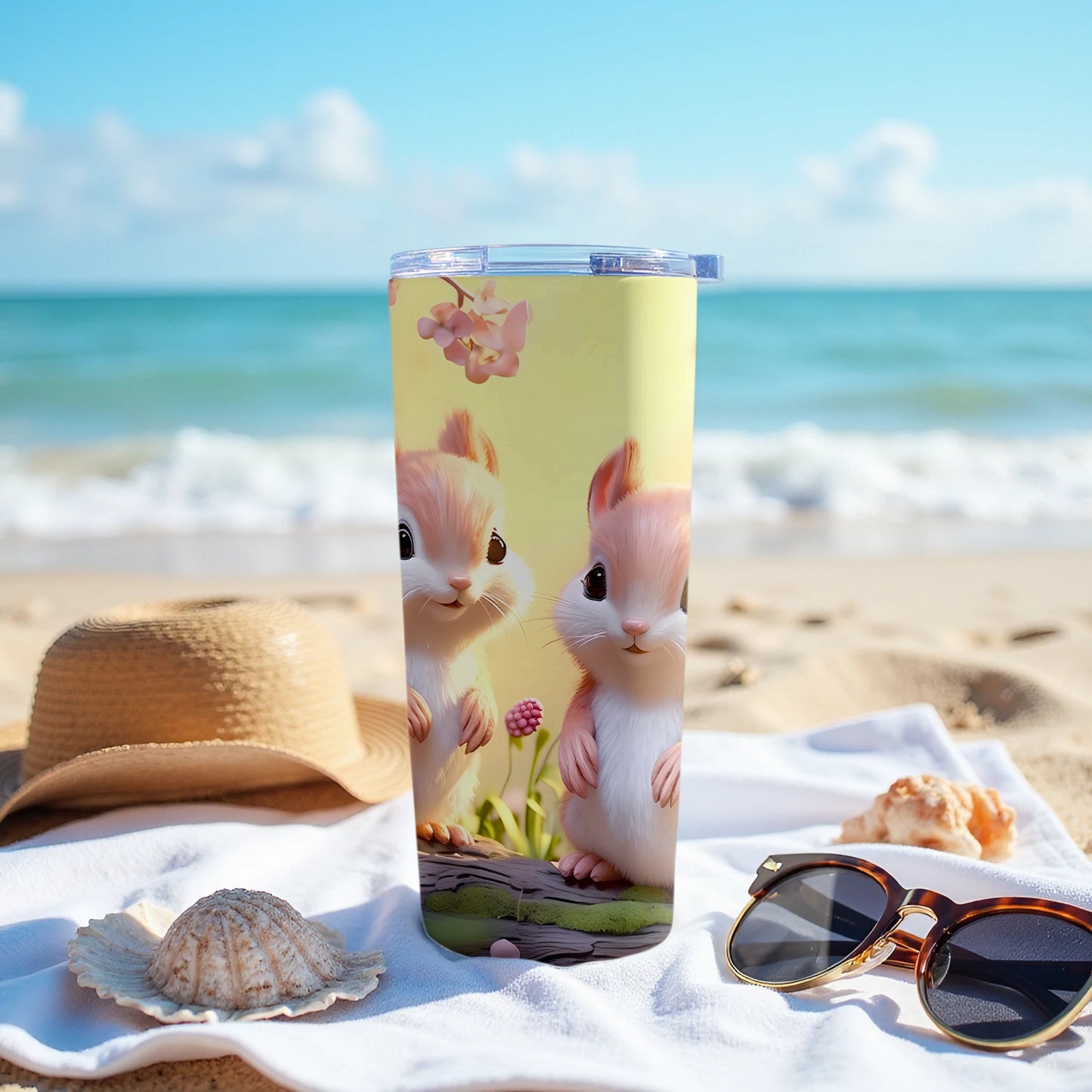 Cute Pink Squirrels Flowers Trunk Tumbler product type