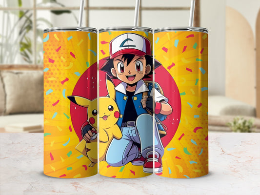 Vibrant Anime Character and Creature Tumbler Cup