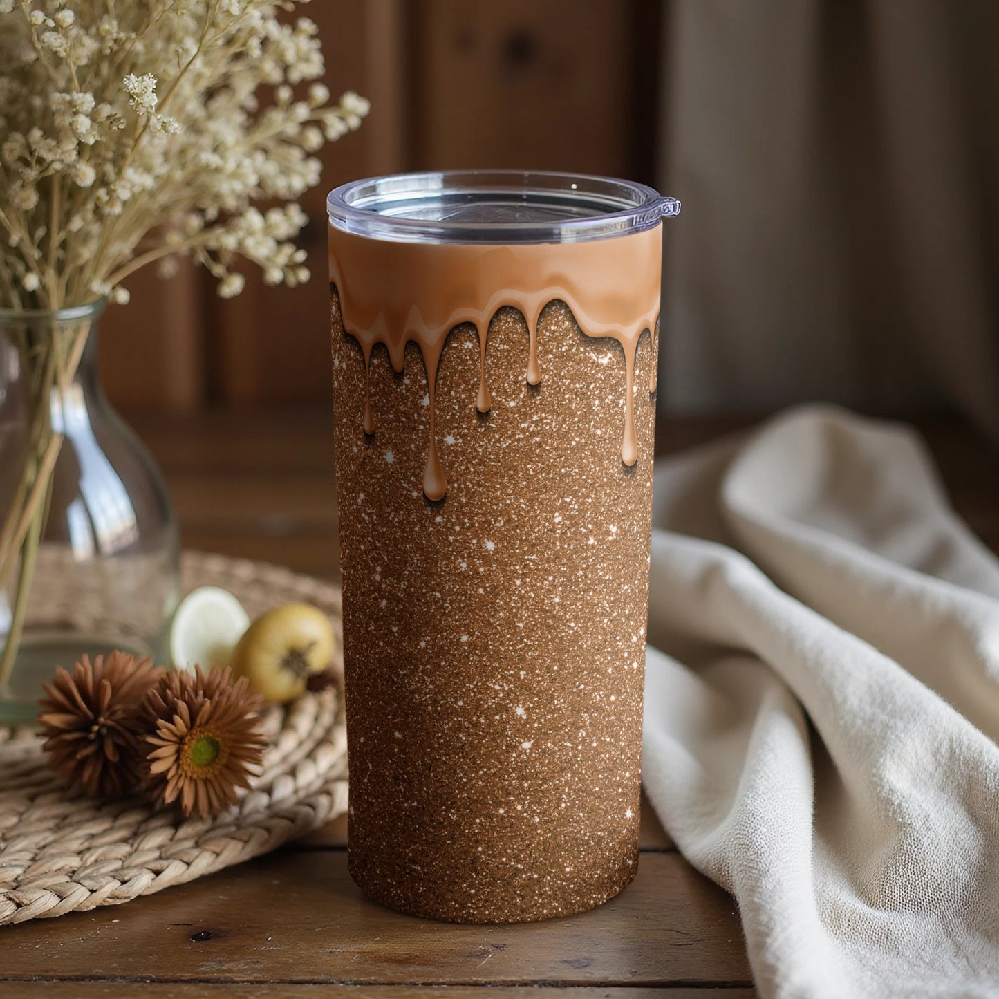 Glittering Drip Effect Tumbler for Stylish Drink Lovers