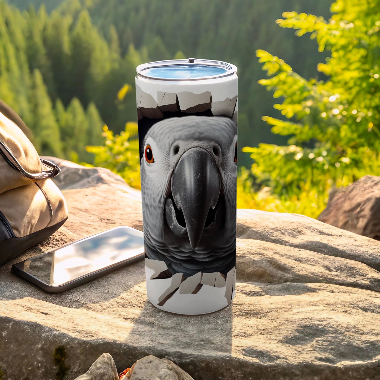 African Grey Parrot Burst Design Travel Tumbler product type
Parrot
African Grey Parrot
Bird Lover Gift
Tumbler
Travel Mug
Drinkware
Animal Design
Unique Gift
Cracked Effect
Wildlife Art
Exotic Bird
Grey Parrot
Bird Art
Insulated Tumbler
Beverage Container
Outdoor Lifestyle
Forest Scene
Adventure Ready
Parrot Face
Pet Parrot