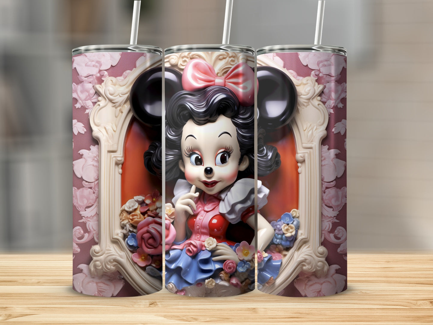 Adorable Minnie Mouse Inspired Decorative Tumbler