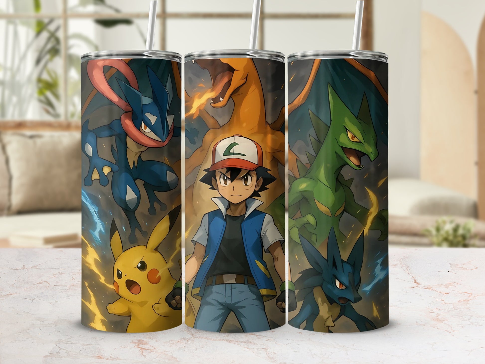 Anime Character Themed Decorative Tumbler Set