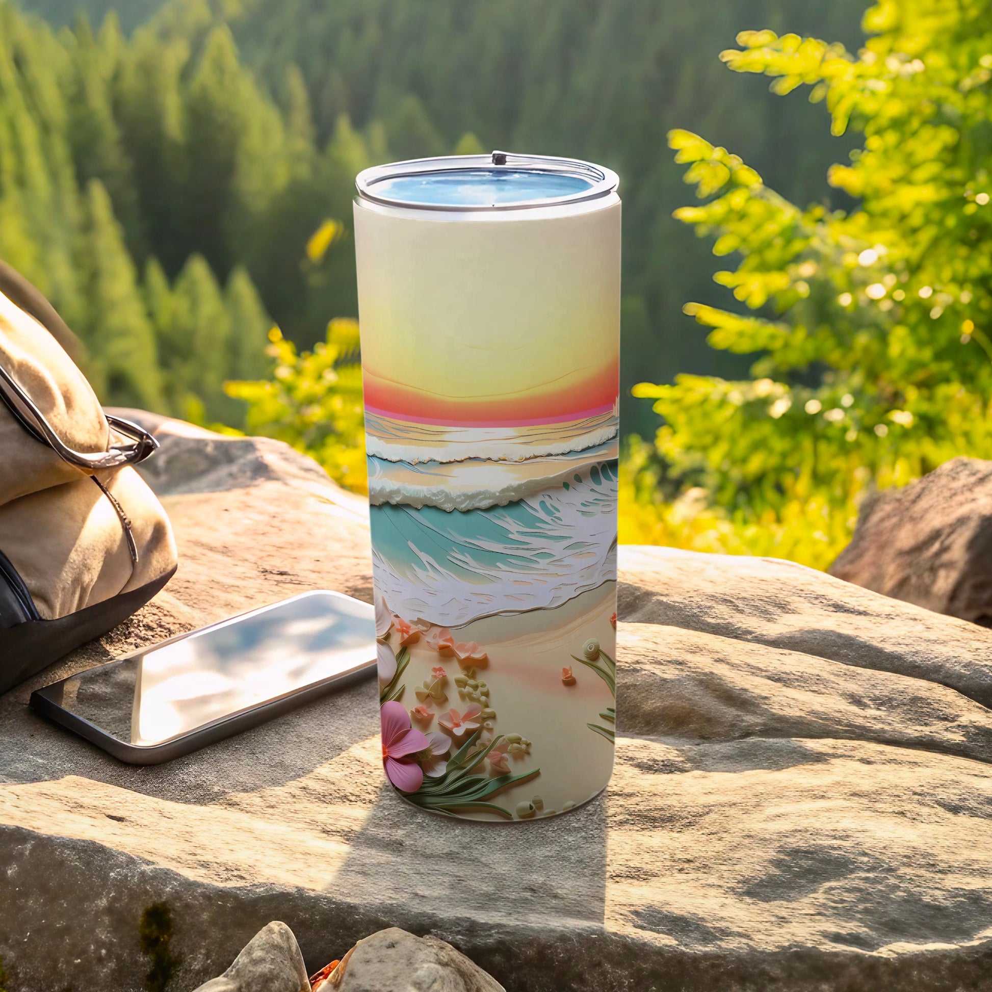 Coastal Sunset Beach Wave Floral Art Tumbler product type
Tumbler
Beach theme
Ocean waves
Sunset art
Floral design
Travel tumbler
Drinkware
Coastal art
Summer vibes
Vacation style
Hydration bottle
Insulated tumbler
Gift idea
Unique design
Artistic tumbler
Nature inspired
Seascape print
Tropical flowers
Adventure ready
Outdoor gear