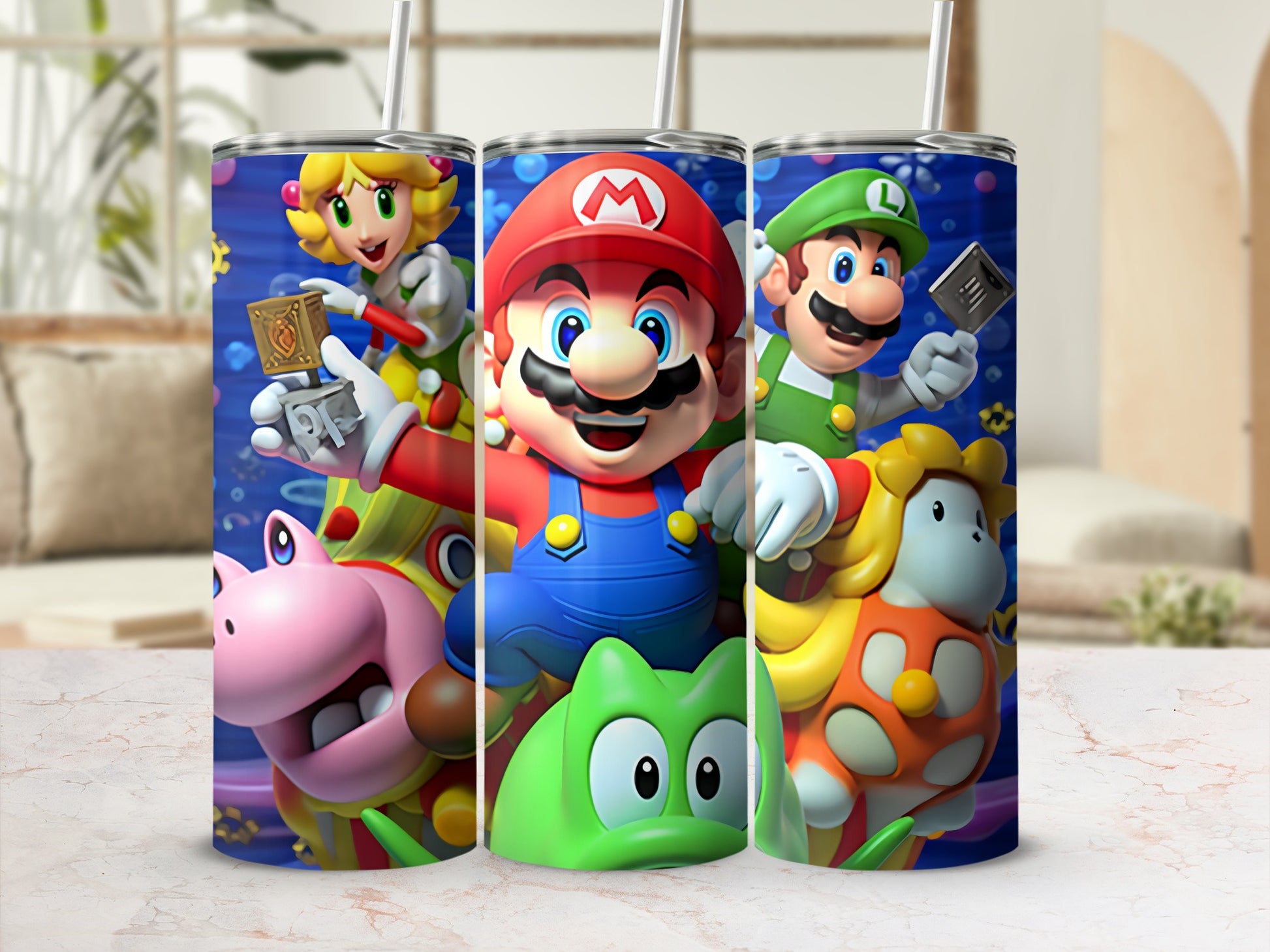 Fun Character Tumbler with Colorful Design Drinkware