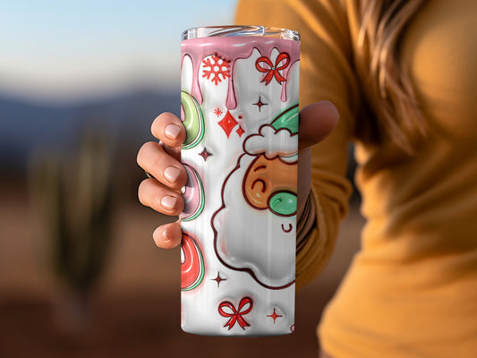 Festive Santa and Candy Design Insulated Tumbler