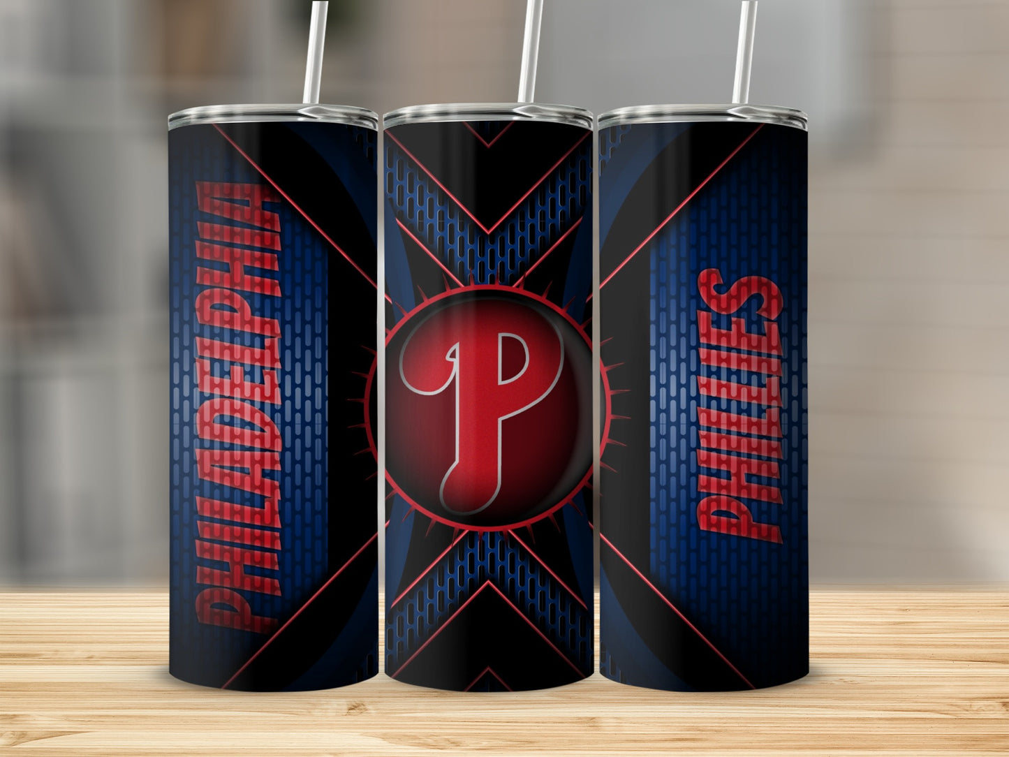 Philadelphia Phillies in Red and Blue Design Tumblers