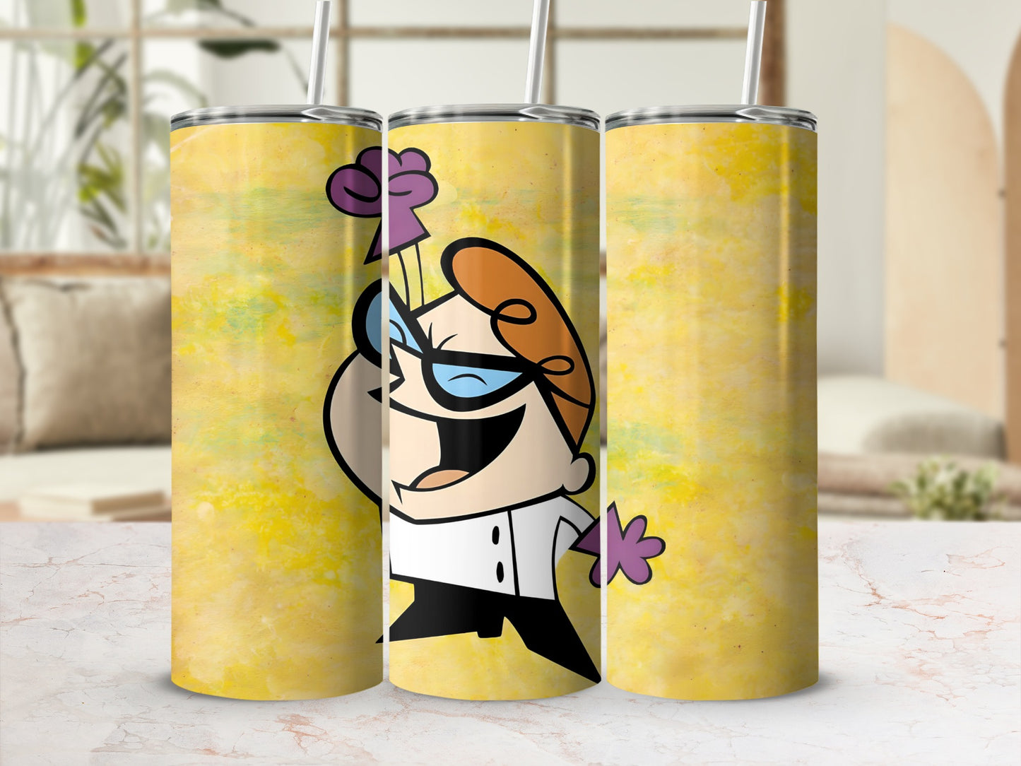 Dexter Cartoon Character Laughing Travel Mug