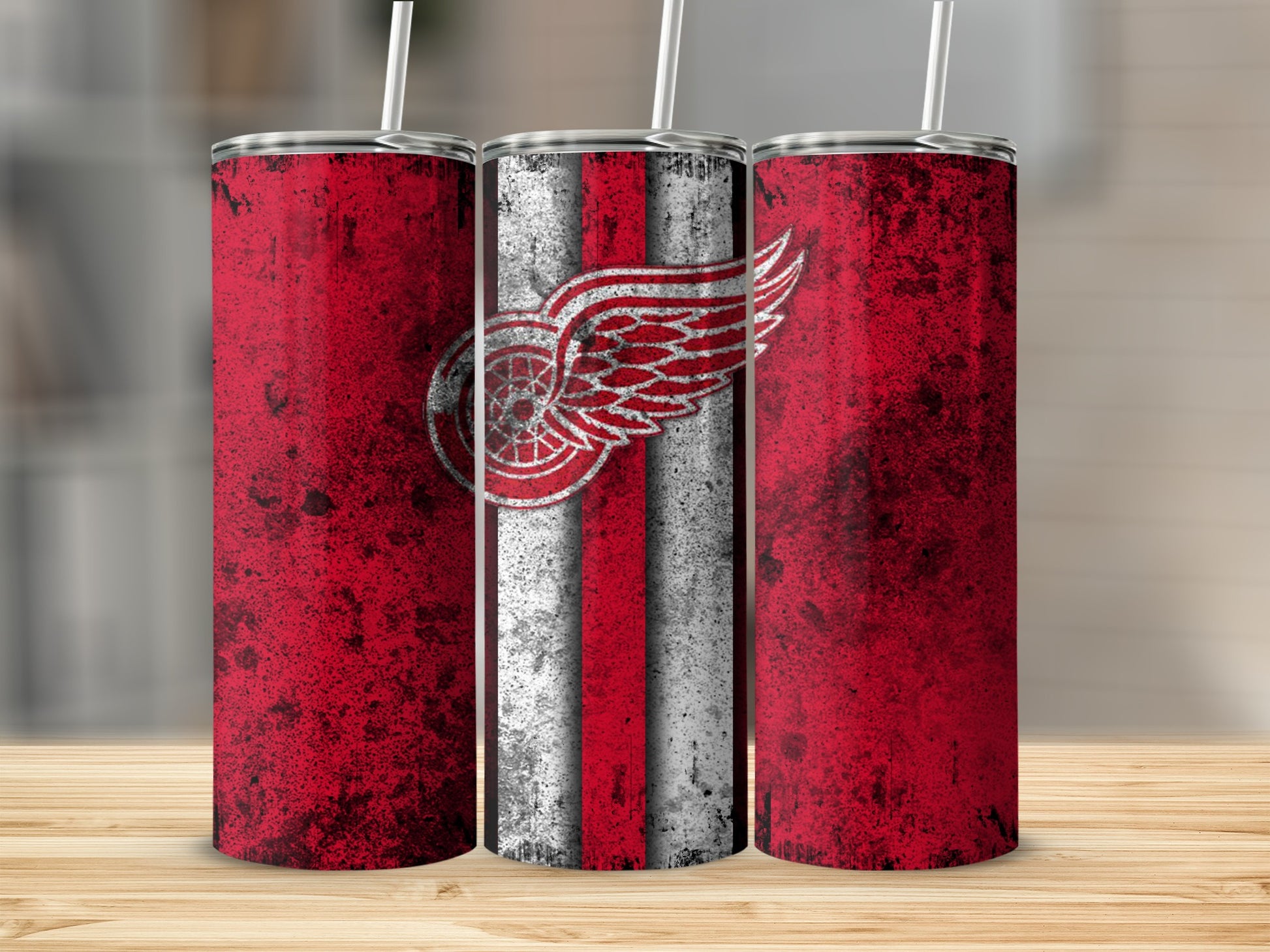 Detroit Wings Design Red and Gray Tumbler Product