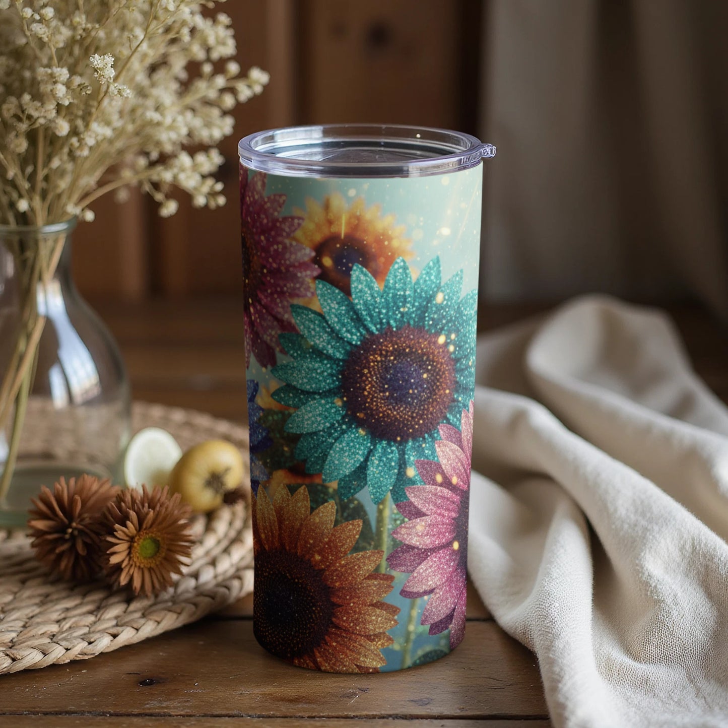 Colorful Sunflower Design Tumbler for Your Beverages