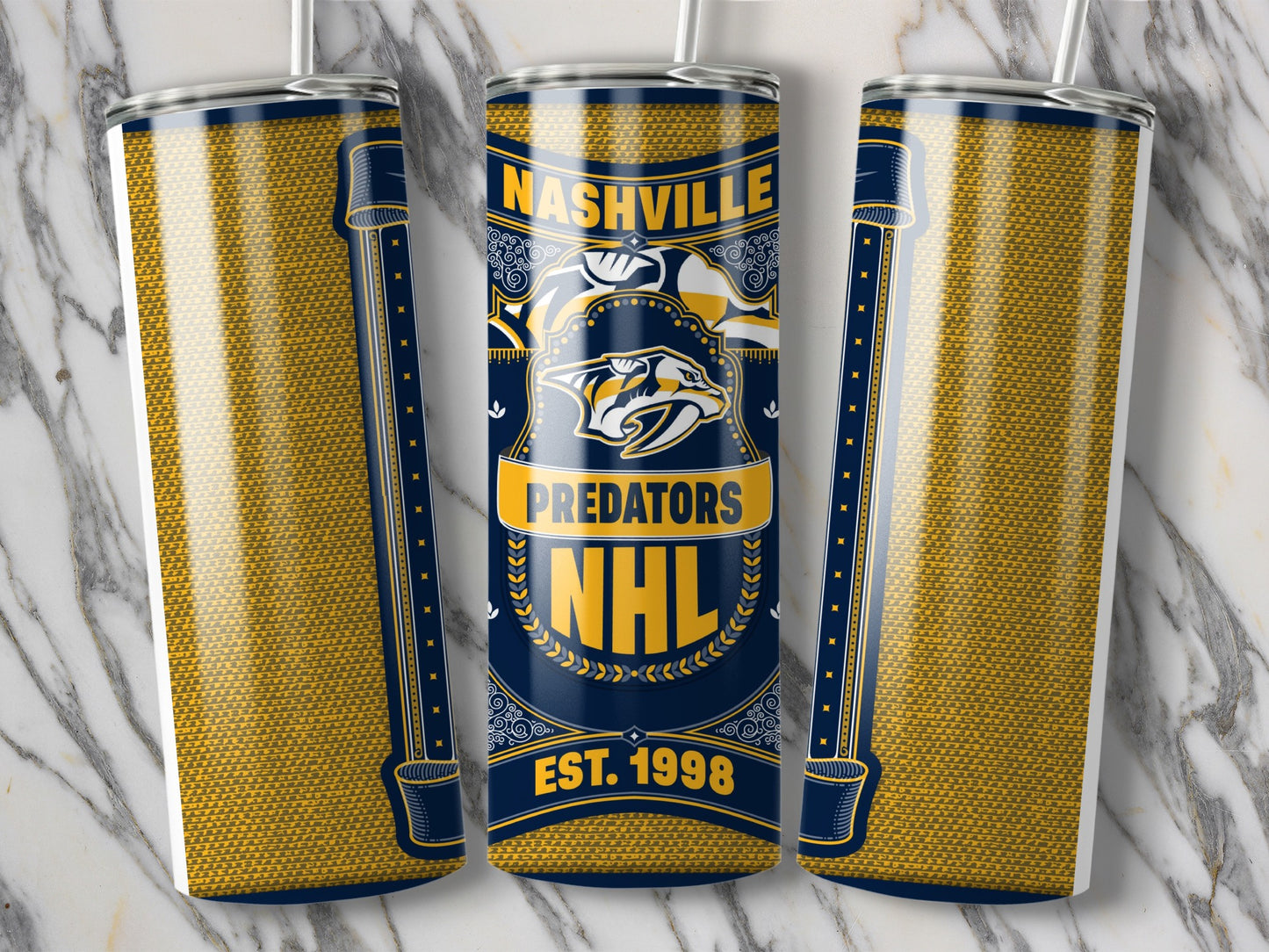 Nashville Predators NHL Est 1998 With Emblem Graphic Tumblers