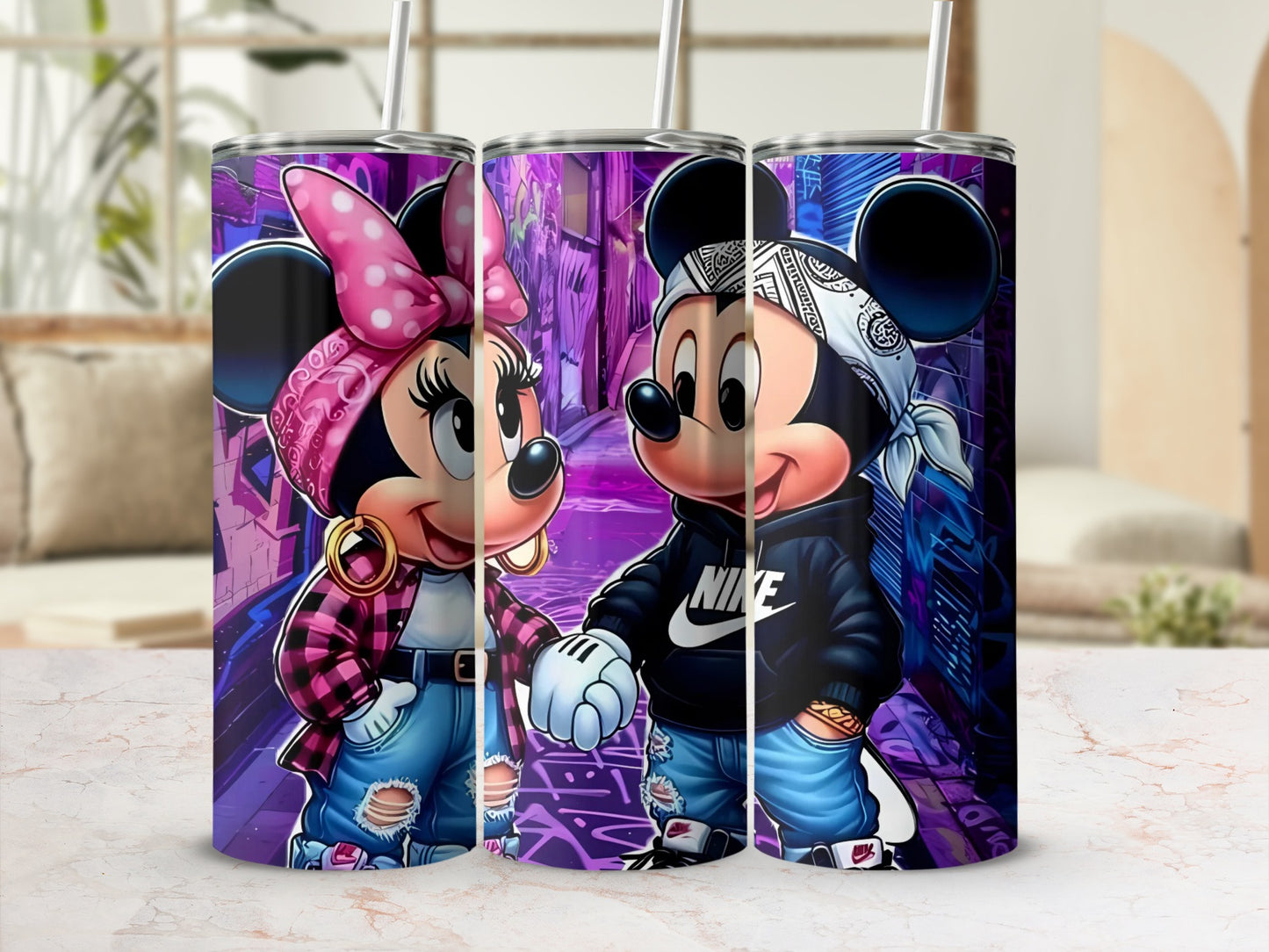 Mickey and Minnie Urban Street Style Tumbler