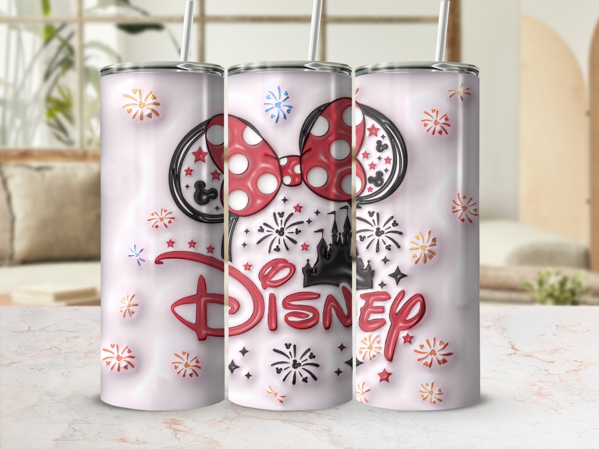 Disney Tumblers with Mickey Mouse Design Illustration