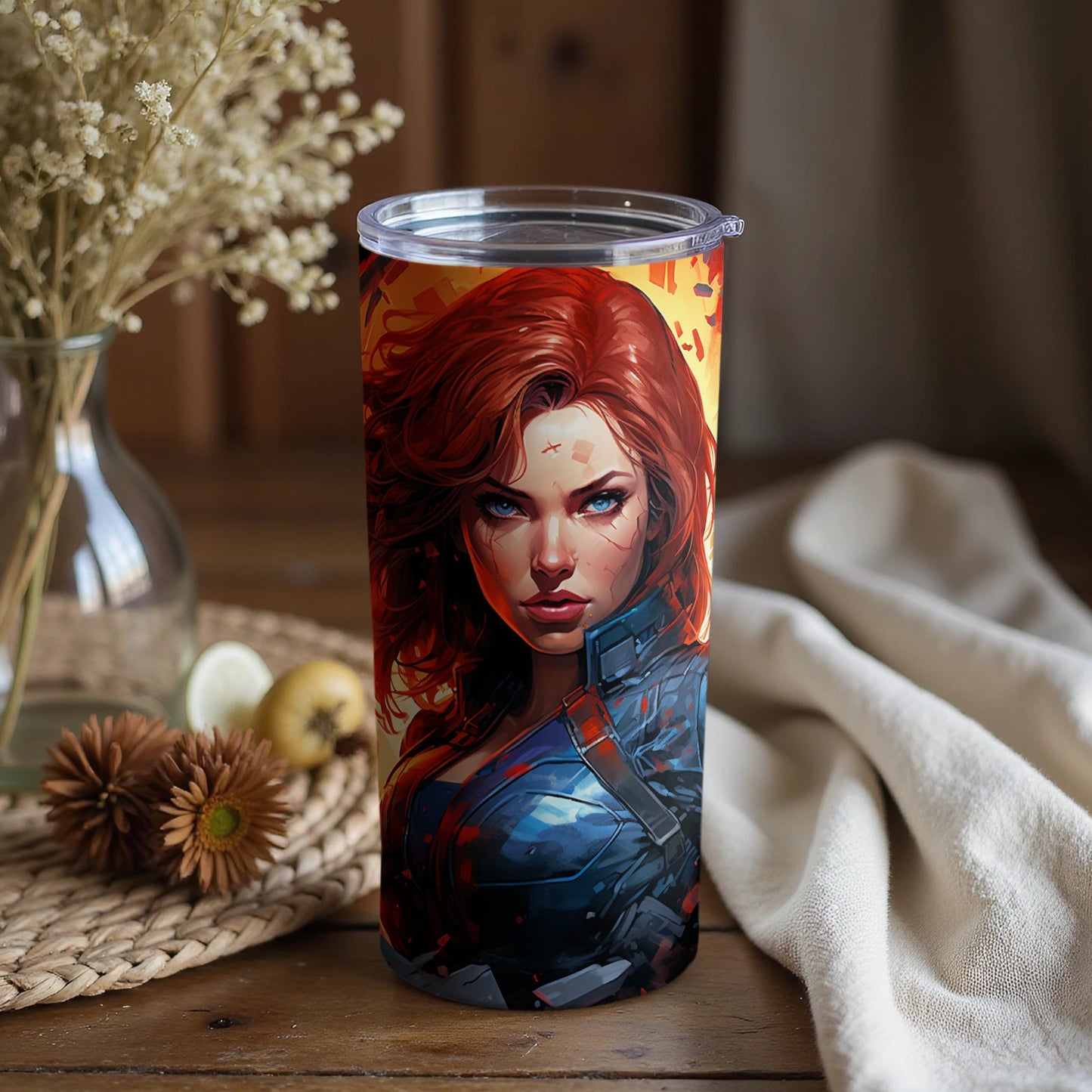 Red-Haired Heroine Illustrated Tumbler product