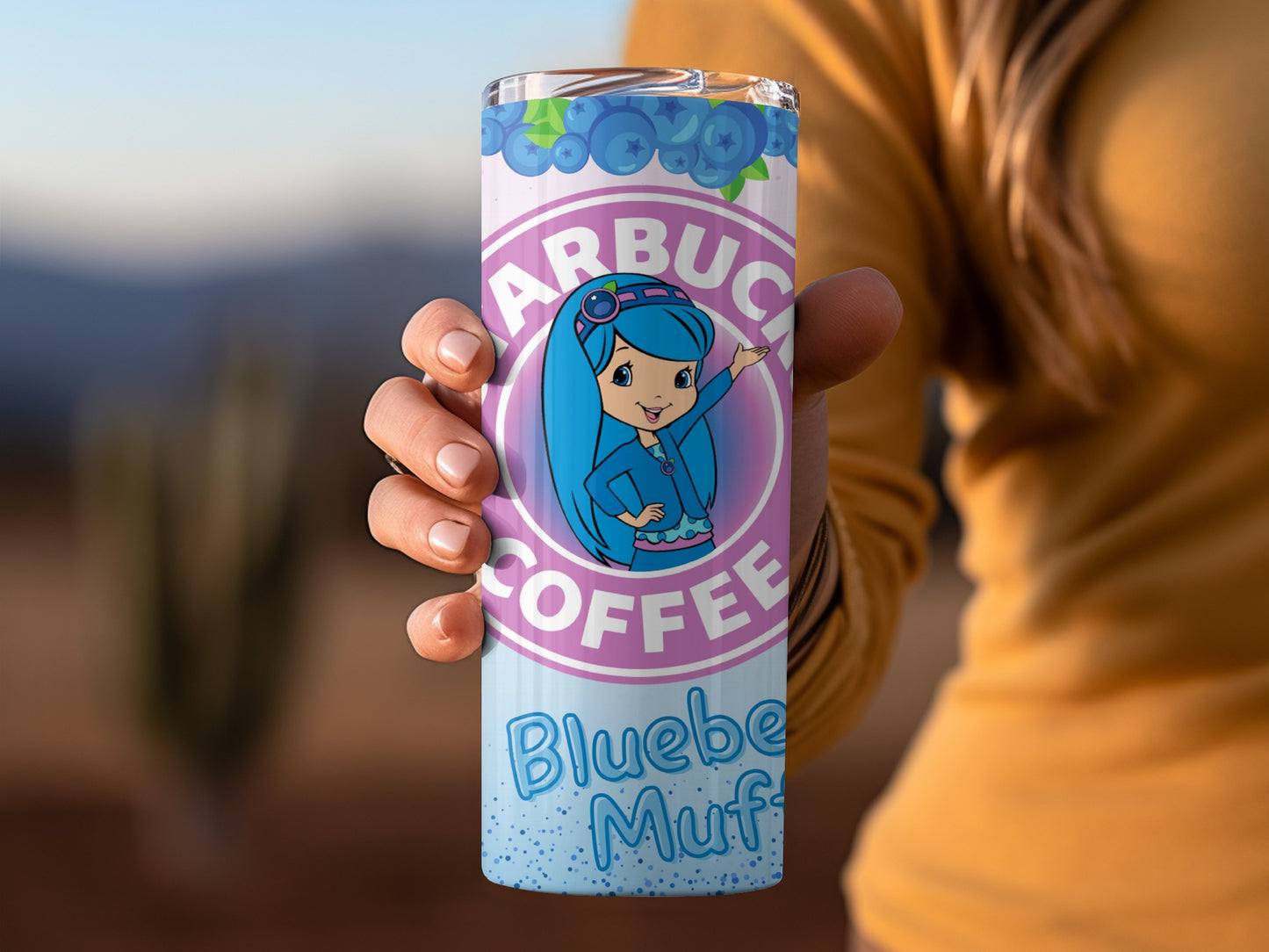 Blueberry Muffin Themed Coffee Tumbler for Kids and Adults