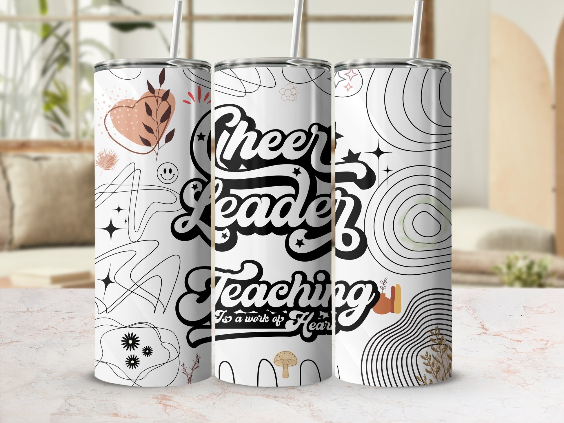 Cheer Leader Teaching Is a Work of Heart tumblers