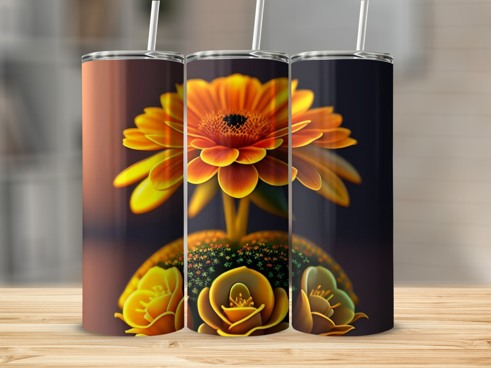 Vibrant Floral Design Insulated Stainless Steel Tumbler