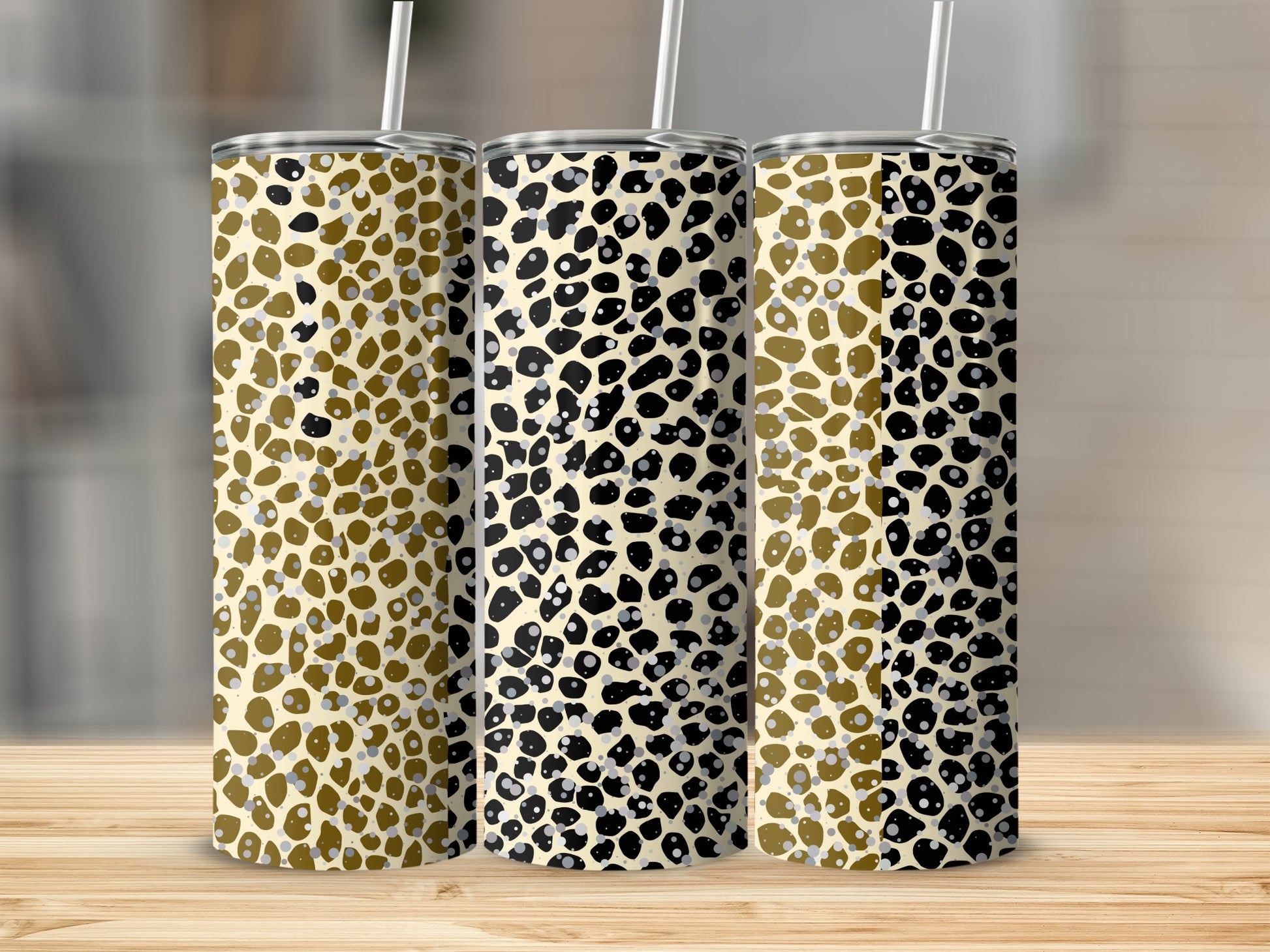 Trendy Leopard Print Tumblers Set of Three